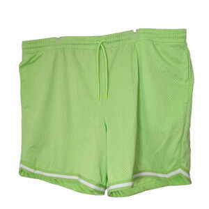 Men's Athletic Shorts XXL Neon Green 3 Pocket Drawstring Activewear